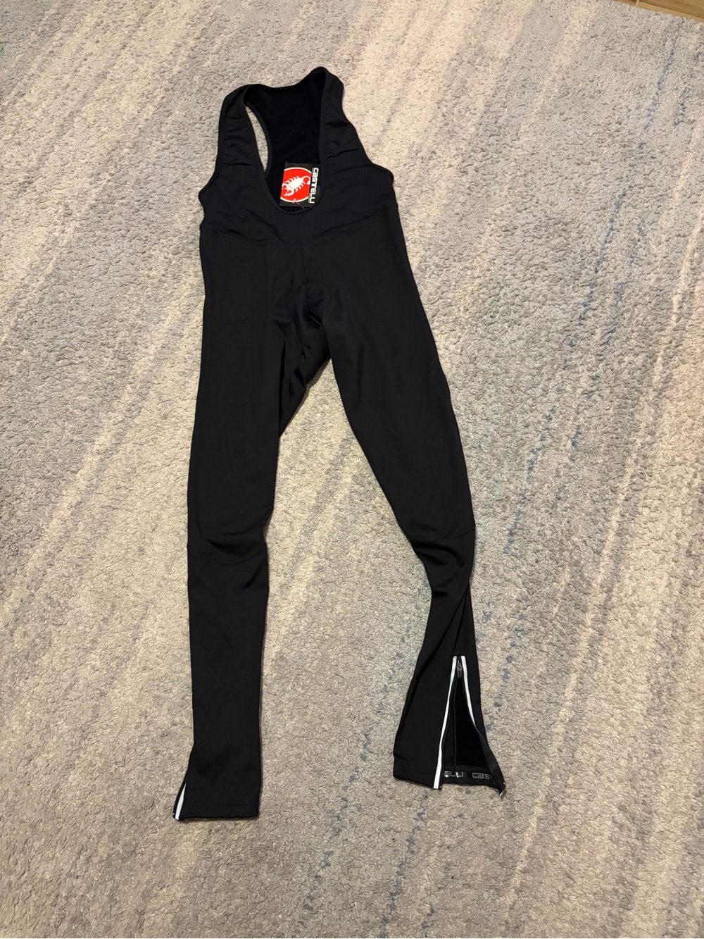 Castelli Kiss Wind Cycling Bib Tights Men's Size L Large Black NWT Fleece 6518